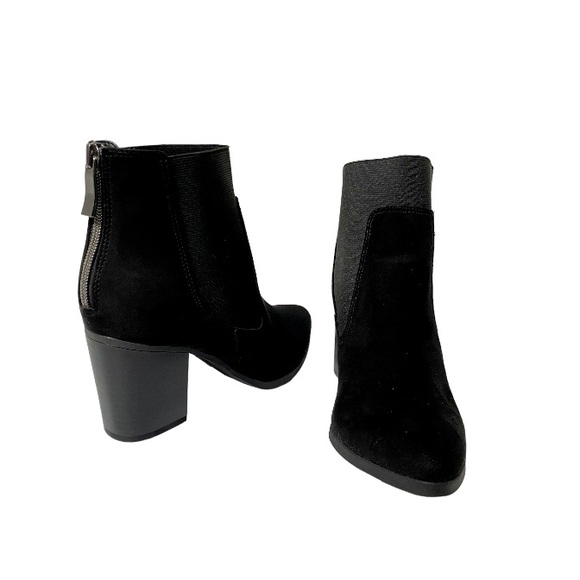 EUC Black Ankle Zip-Up Boot with Chunky Block Heel for Women. Size 8 - Picture 4 of 8